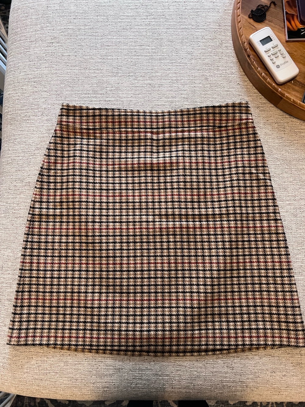 J. Crew Houndstooth Pencil Skirt in Beige, Black and Red